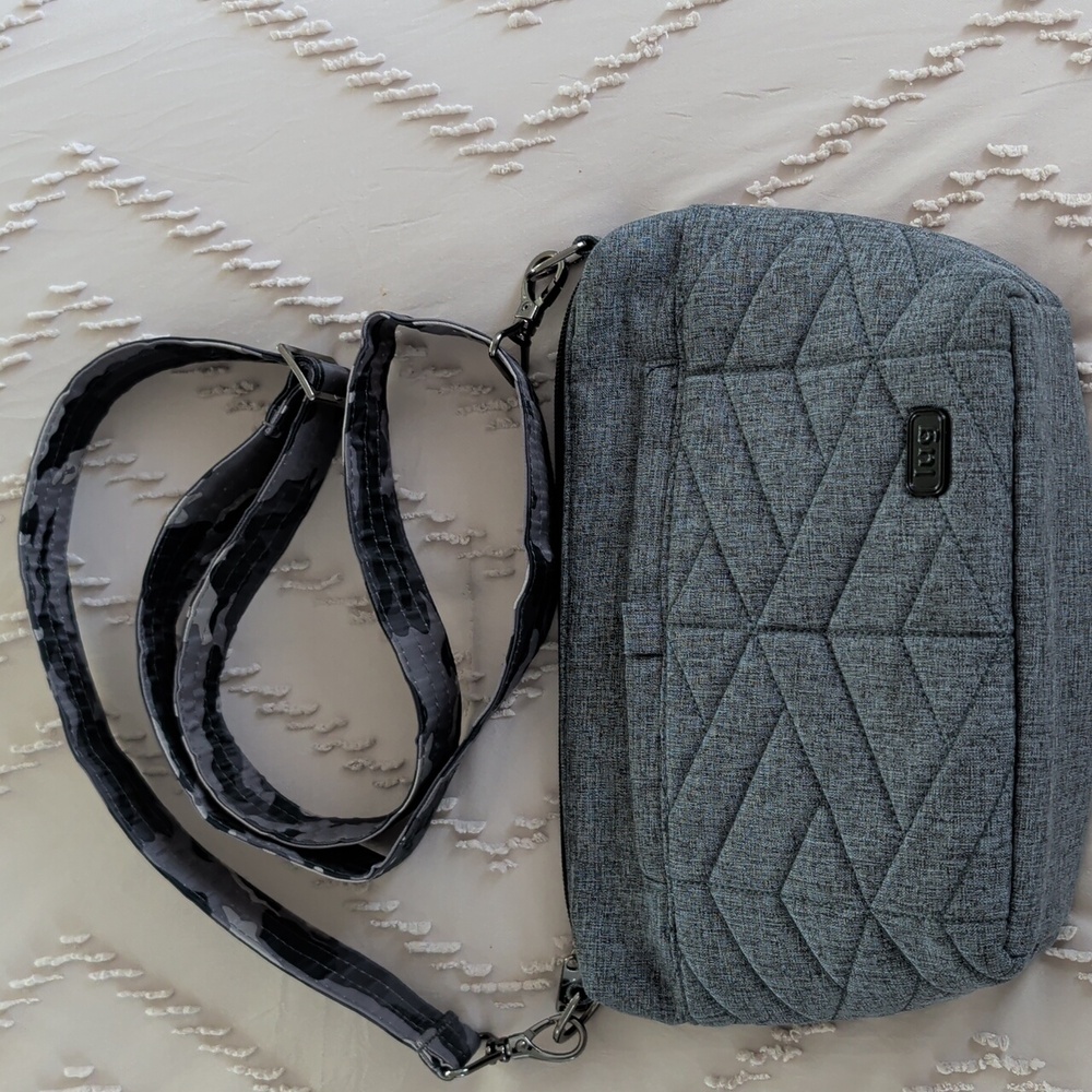 Lug Gray Quilted Crossbody Bag